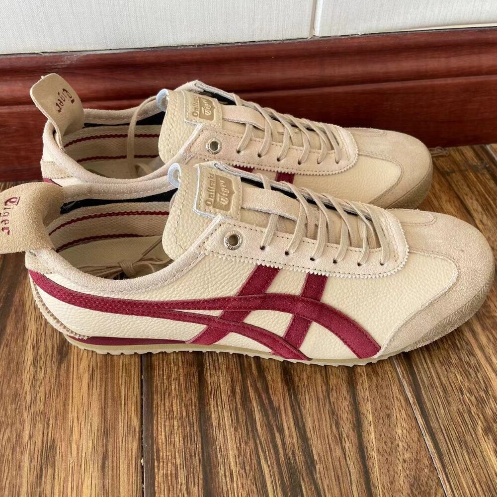Onitsuka Tiger Mexico 66 Beige and Red Sneakers
